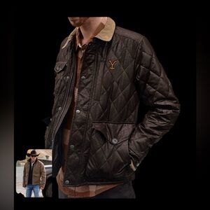 NWT Yellowstone Dutton Ranch faux leather Jacket with Corduroy Collar size XL